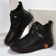 Load image into Gallery viewer, Women's Lace Up Platform Ankle Boots – Flat Platform PU Leather Booties