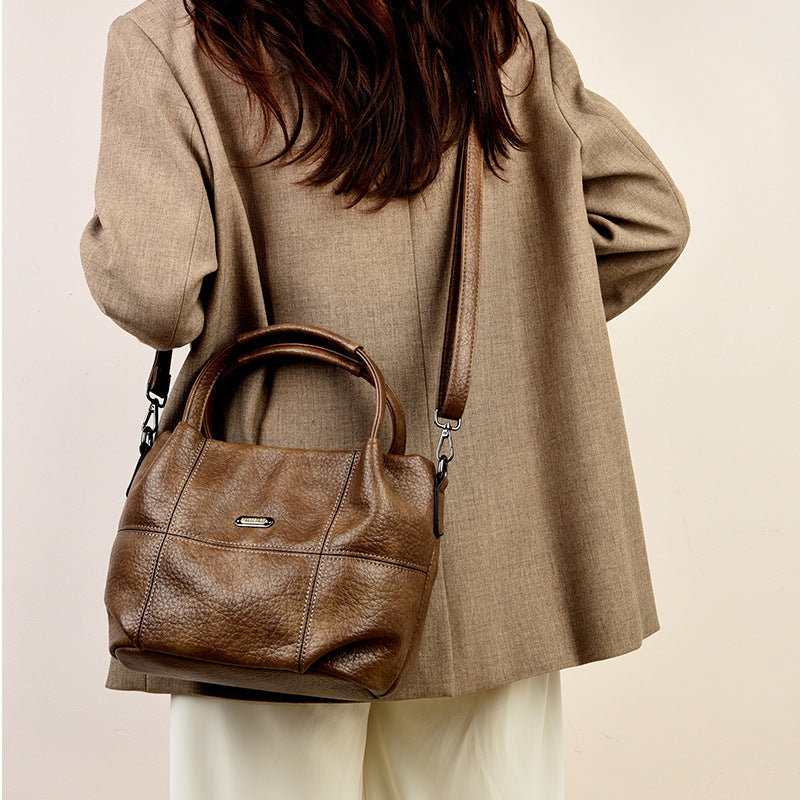 High-Capacity Soft PU Leather Shoulder Bag