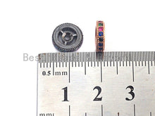 Load image into Gallery viewer, Multicolor CZ Micro Pave Wheel Spacer Beads, Cubic Zirconia Spacer beads, Bracelet spacers, 6mm/8mm/10mm,sku# C108
