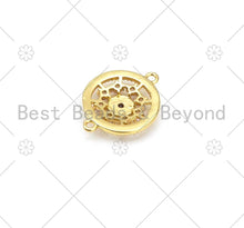 Load image into Gallery viewer, CZ Micro Pave Steering Wheel Shape Connector,18K Gold Filled Pink CZ Charm, Necklace Bracelet Charm Pendant, 19x15mm,Sku#LK419