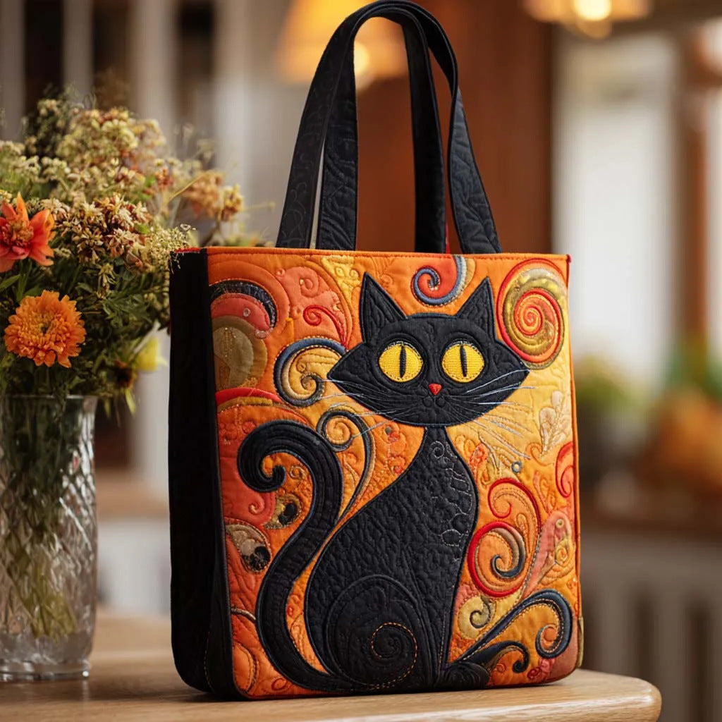 Quilted Digital Print Tote Bag - High Capacity Women's Shoulder Bag with Embroidery