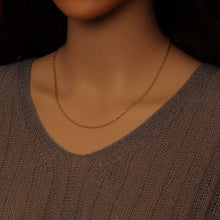 Load image into Gallery viewer, Gold Silver Twisted Waveline Chain Adjustable Necklace, Sku#LD630