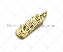 Load image into Gallery viewer, CZ Micro Pave QUEEN Bar Pendant, Cubic Zirconia Strip Pendant, Queen Charm, Micro pave Bar pendant, 10x35mm, sku#LK134