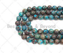 Load image into Gallery viewer, Natural Quality Blue Oak Jasper Round Faceted Beads,6mm/8mm/10mm/12mm/14mm Jasper, 15.5'' Full Strand, Sku#U1140