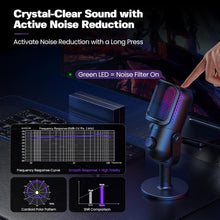 Load image into Gallery viewer, USB Microphone for PC Gaming: Condenser Microphone with RGB