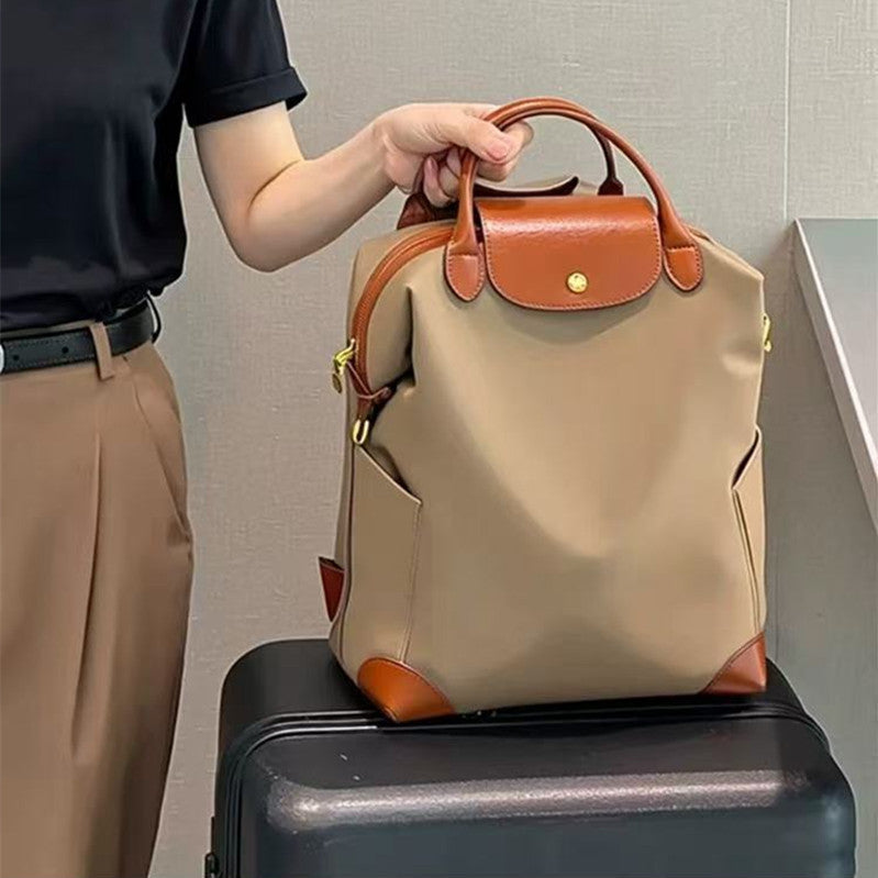Women's Large Capacity Nylon Backpack - Business Travel Wear-Resistant Oxford Fabric Backpack with Air-Cushioned Straps