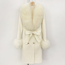 Load image into Gallery viewer, Long Double-faced Wool Coat With A Shearling Collar
