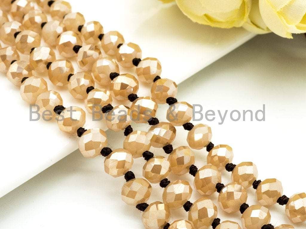60 Extra Long Knotted Crystal Necklace