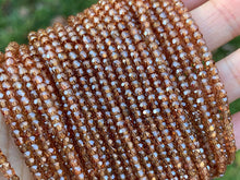 Load image into Gallery viewer, Quality Brown Cubic Zirconia Faceted Rondelle Beads, 2x3mm Faceted Smalle Beads, 13'' Full Strand, SKU#U1230