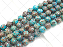 Load image into Gallery viewer, Natural Quality Blue Oak Jasper Round Faceted Beads,6mm/8mm/10mm/12mm/14mm Jasper, 15.5'' Full Strand, Sku#U1140