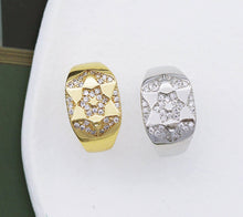 Load image into Gallery viewer, CZ David Star On Hexagon Signet Ring, Sku#X337C