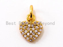 Load image into Gallery viewer, Clear CZ Micro Pave 7x9mm Heart Charm, Sku#Y29