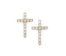 Load image into Gallery viewer, Gold Crystal Cross Charm, Sku#LD367