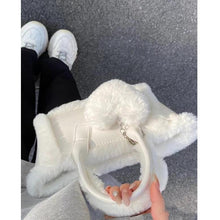 Load image into Gallery viewer, Fluffy Crossbody Bag for Women – Plush PVC Patchwork Shoulder Bag