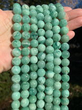 Load image into Gallery viewer, Rare Quality Genuine Green Quartz Smooth Round Beads, 6mm/8mm/10mm Natural Green Quartz, 15.5'' Full Strand, SKU#U1207