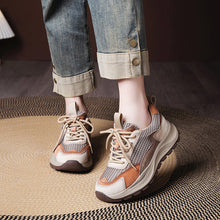 Load image into Gallery viewer, Women's Retro Color-Block Dad Sneakers – Breathable Lace-Up Casual Shoes