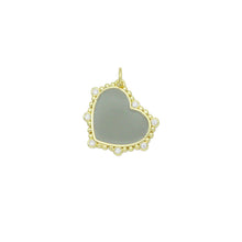 Load image into Gallery viewer, Gray Enamel Heart Shape Charm Pendant, Sku#LX801