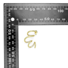 Load image into Gallery viewer, Clear CZ Gold Silver Spiral Swirl Earrings, Sku#A259