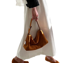Load image into Gallery viewer, Genuine Leather Crossbody Tote Bag