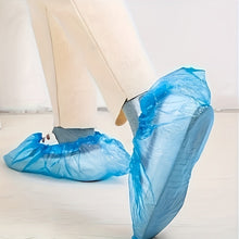 Load image into Gallery viewer, 100-Pack: Disposable Plastic Shoe Covers – Waterproof &amp; Slip-Resistant