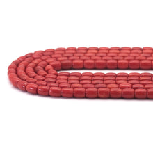 Load image into Gallery viewer, Red Coral Jade Barrel Shape Beads, Sku#U1736