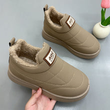 Load image into Gallery viewer, Women's Old Beijing Cotton Boots – Plaid Faux Fur Lined Flat Heel Mid-Calf Shoes