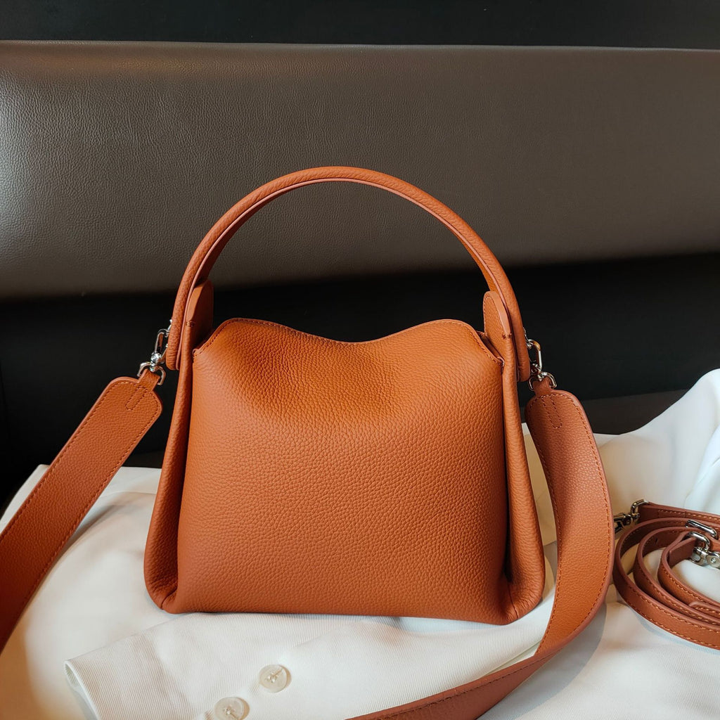 Women's Genuine Leather Box Bag – Niche Design Shoulder Tote