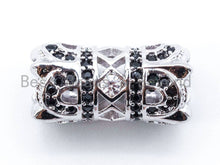 Load image into Gallery viewer, CZ Micro Pave Large hole spear shield spacer beads charms/Drum barrel beads, 15x8mm, 1pc, sku#G230