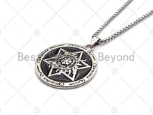 Load image into Gallery viewer, David Star Pendant Stainless Steel Silver Chain Necklace-Men's Necklace - Engraved Symbolic Jewelry - Pendant Necklace, sku#L340