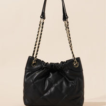 Load image into Gallery viewer, Genuine Leather Pleated ShoulderCrossbody Bag With Chain Strap