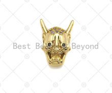 Load image into Gallery viewer, CZ Micro Pave Evil Goblin Head Bead, Men's Jewelry Findings, CZ Pave beads, 9x11x15mm, sku#LK90