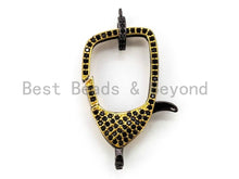 Load image into Gallery viewer, CZ Dual Color Clear Micro Pave Square Lobster Claw Clasp, Cubic Zirconia Pave Clasp/Connector/Link, 17x31mm, sku#H96