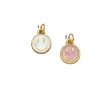 Load image into Gallery viewer, Tiny Cute Enamel Gold Smiley Face Charm, Sku#B333/LX141