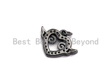 Load image into Gallery viewer, CZ Micro Pave Heart With Wings Shaped Pendant/Charm, Cubic Zirconia Pendant Charm,11x15mm,sku#F922