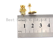 Load image into Gallery viewer, Clorful CZ Cute Hamsa Hand Stud Earring, Sku#J83