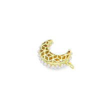 Load image into Gallery viewer, White Pearl Gold Cresent Moon Shape Charm Pendant, Sku#A458