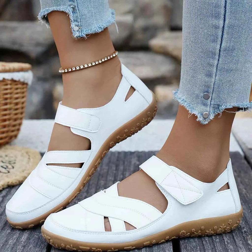 Women's Velcro Slip-On Sneakers | Casual Flat Walking Shoes | Comfortable Everyday Footwear