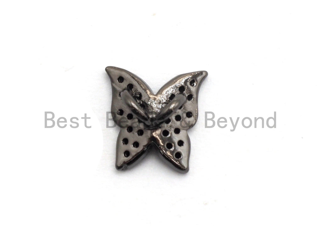 Black CZ Pave Butterfly Spacer Beads,Butterfly Charms, sku#A95