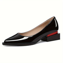 Load image into Gallery viewer, Women's Genuine Leather Low Heel Loafers &amp; Dress Shoes | Matte Black, Patent Leather