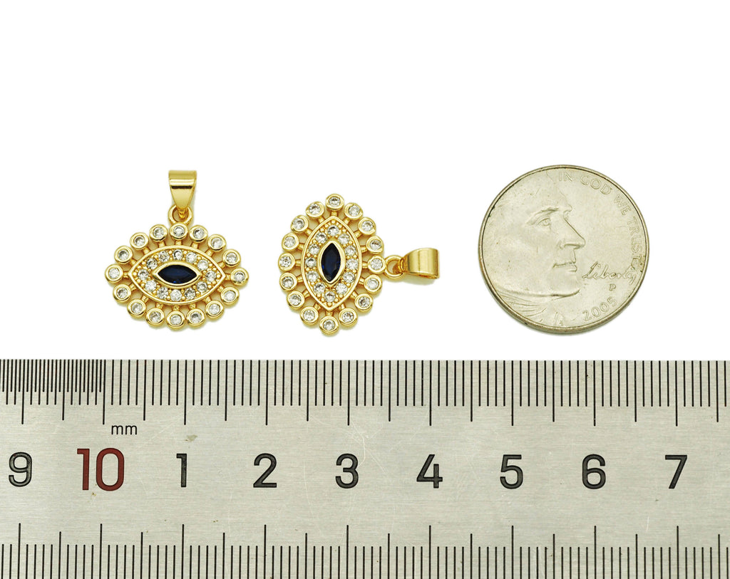 CZ Evil Eye Charm, Sku#JL91