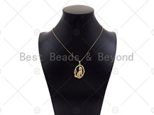 Load image into Gallery viewer, Gold Filled CZ Micro Pave Leopard  On Oval Frame Shape Pendant, 18K Gold Filled Charm, Necklace Bracelet Charm Pendant,23x33mm,Sku#LK357