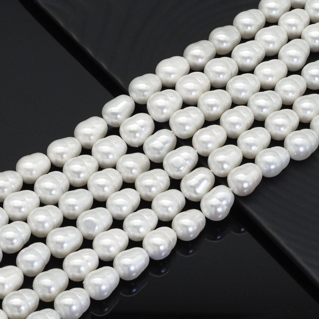 White Mother of Pearl in Pear Shape Beads, 14x17mm, Sku#T164