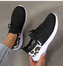 Load image into Gallery viewer, Leopard Print Lace-Up Sneakers