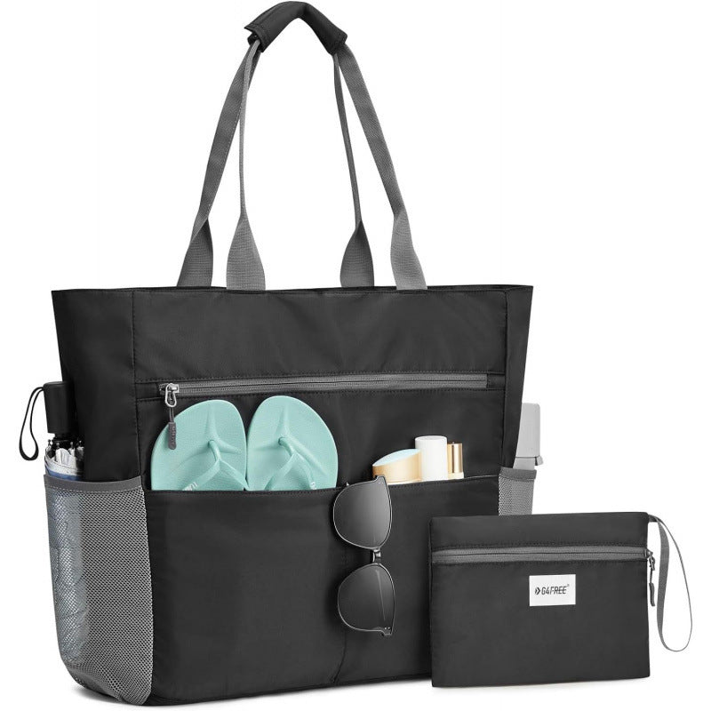 Large Waterproof Beach Tote Bag – Foldable, Sandproof & Lightweight for Travel