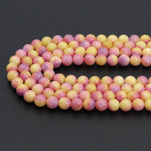 Load image into Gallery viewer, Pink Yellow Jade Round Smooth Beads, Sku#U1850