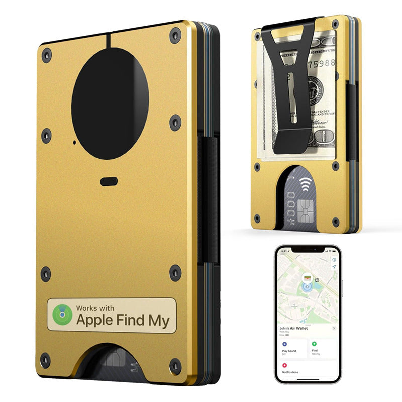 Minimalist AirTag Wallet – Slim Aluminum RFID Blocking Card Holder