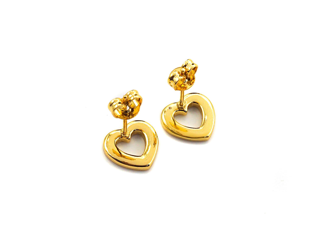 Colorful Open Heart Enamel Stud Earrings, J215C