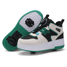 Load image into Gallery viewer, Kids Dual-Wheel Roller Skate Walking Shoes | Mesh-Panel Lace-Up Sneakers