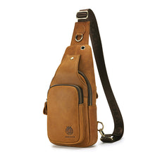Load image into Gallery viewer, Men's Retro Genuine Leather Sling Bag – Full-Grain Cowhide Chest Crossbody Bag