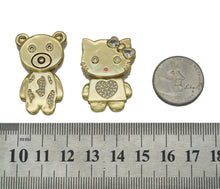 Load image into Gallery viewer, Gold CZ Cartoon Tiger Bear Hello Kitty Charm, Sku#LK687